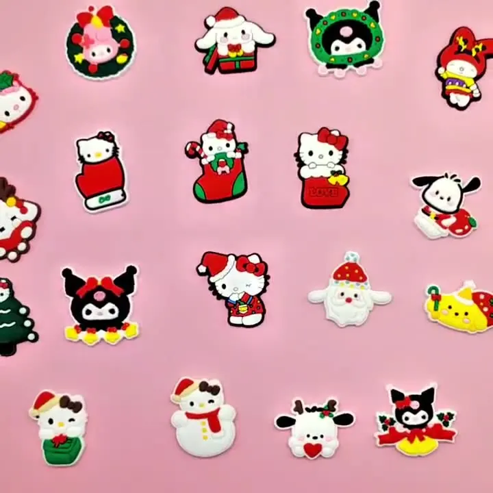 20pcs/set Christmas Sanrio Hello Kitty Kulomi Series for Cartoon Shoe Charms Decoration Accessories for Classic Clog Kids Gifts