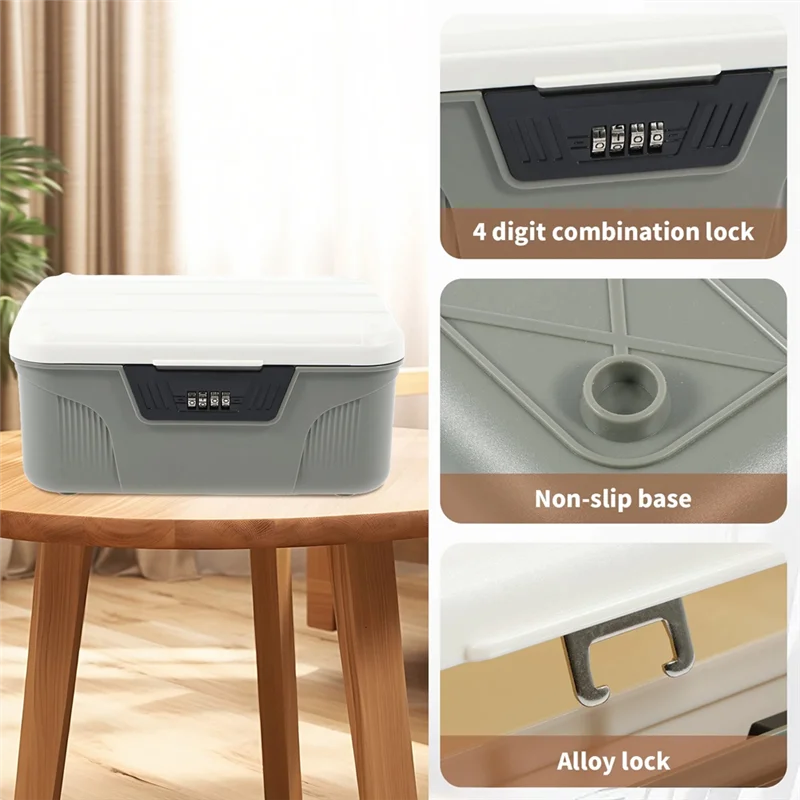 2025 Trend Lockable Container Plastic Lockable Box 4 Digit Password Organizer High Security Lockable Bin Sturdy Lockable Bin