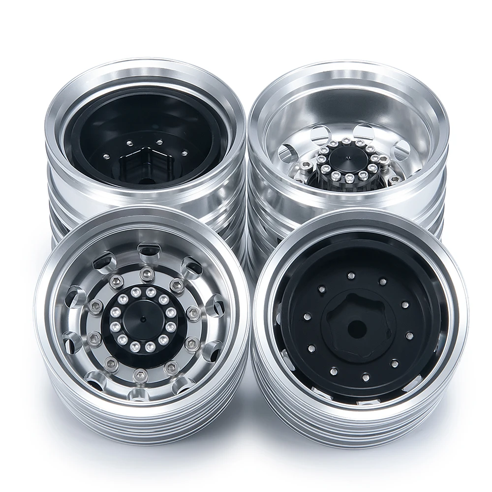 TRINOOD Rear Wheel Aluminum Alloy Beadlock Wheel Rim for 1/14 RC Tractor Truck Car Tamiya Upgrade Parts