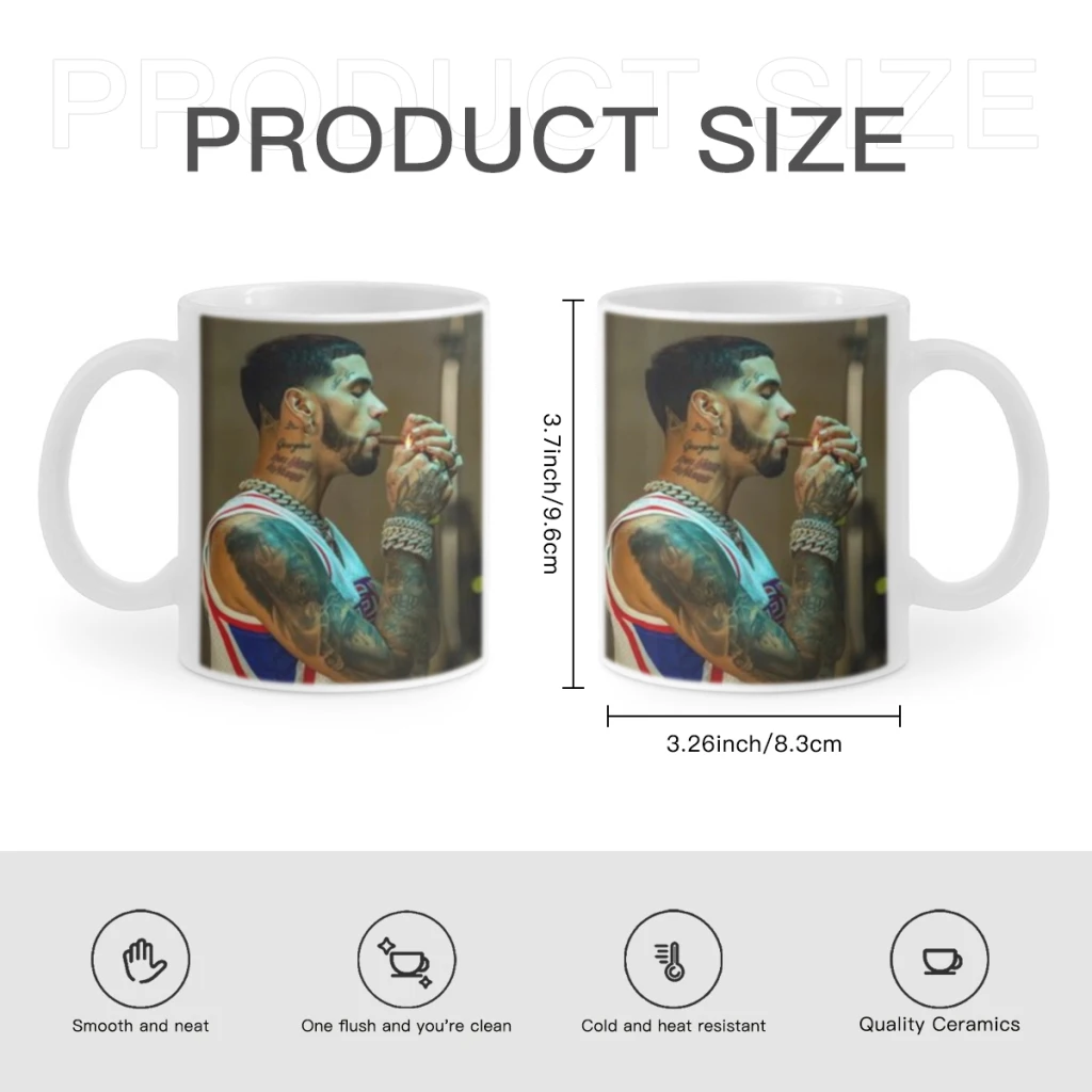 Anuel AA singer Ceramic Mugs Coffee Cups Milk Tea Cup ins Oatmeal Breakfast Mug Drinkware Kitchen