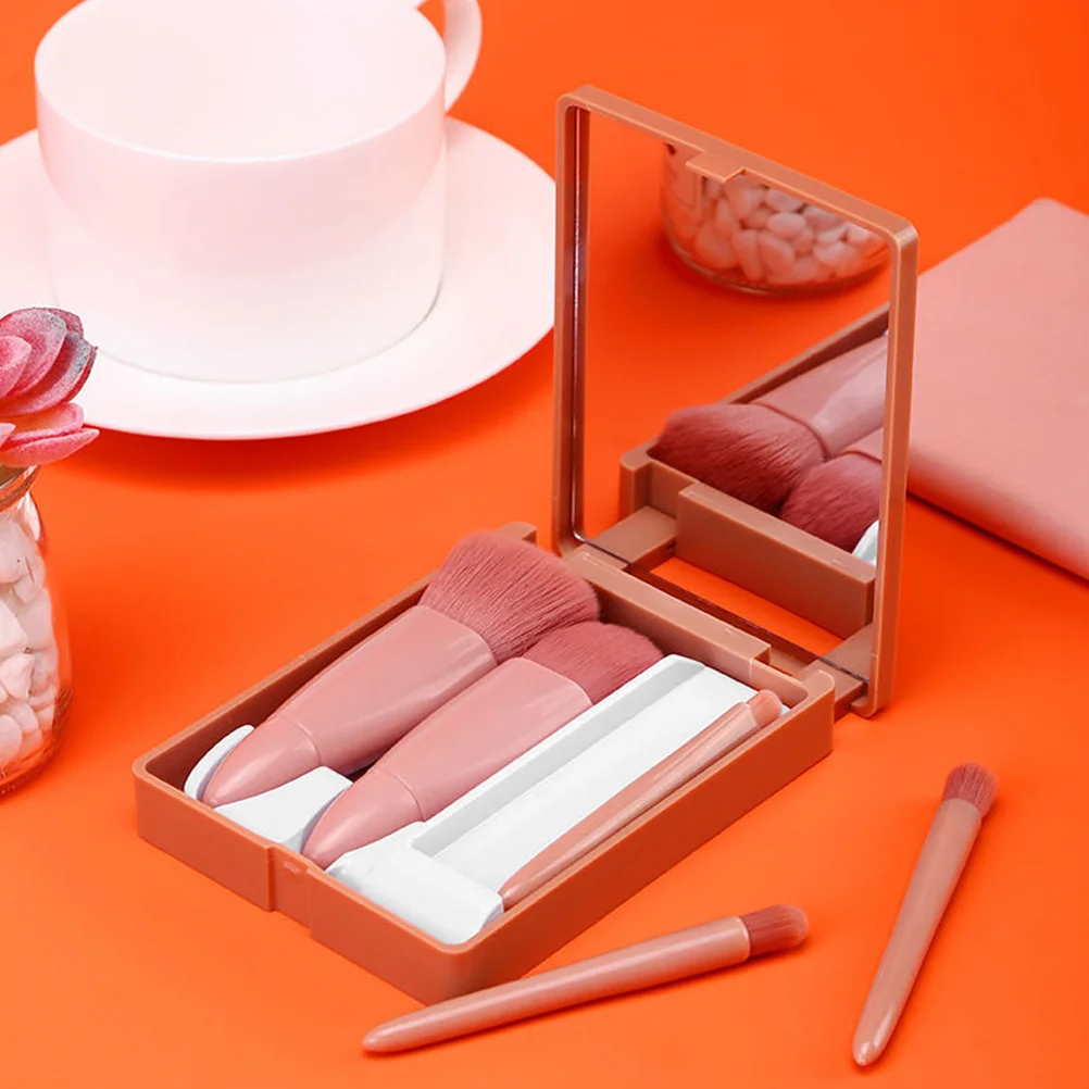 5Pcs Eye Makeup Brush Set Durable Fiber Wool Plastic Concealer Eyeshadow Foundation Blusher Powder Cream Application Gift