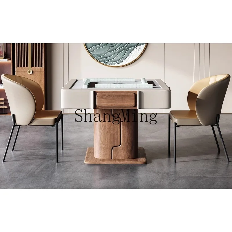 

ZHB new Chinese imitation solid wood automatic mahjong machine household dining table dual-purpose electric bass mahjong table