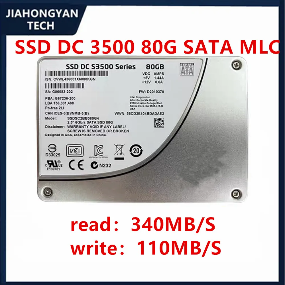 الأصلي ل Intel SSD S3500 80G 530 240G SATA 2.5 بوصة MLC محرك الحالة الصلبة جديد