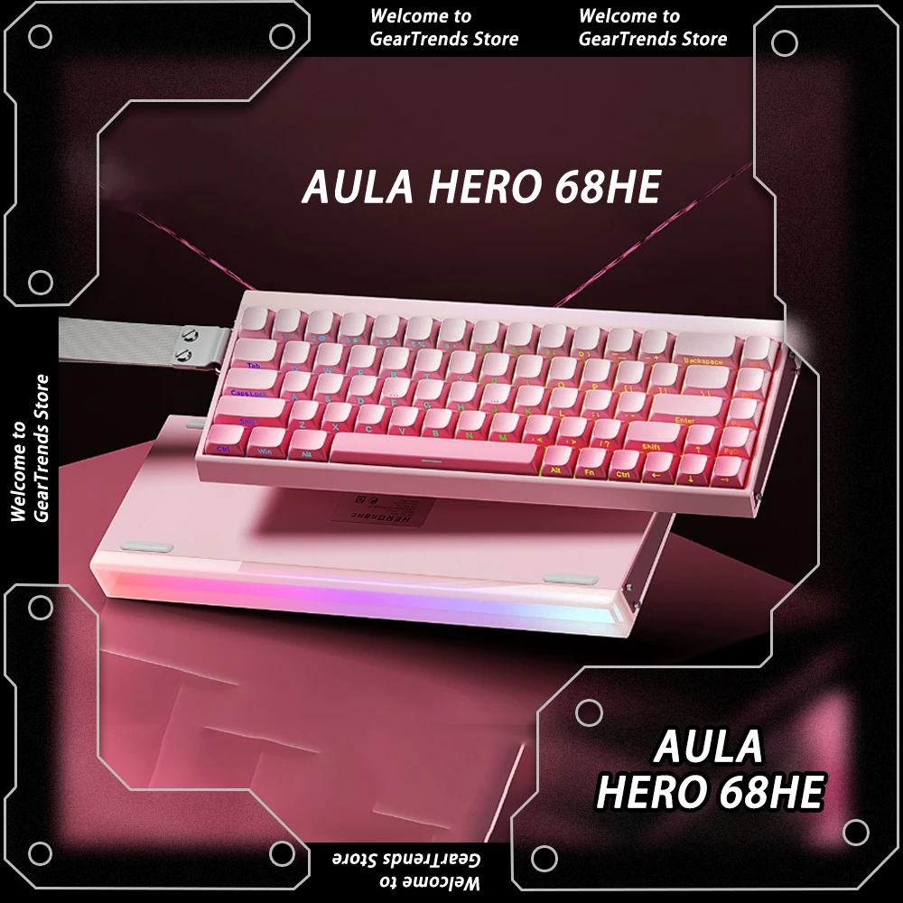 

AULA HERO 68HE Magnetic Switch Mechanical Keyboard Carbon Fiber RGB Backlight Gaming Keyboard Low Delay PC Gamer Office Custom