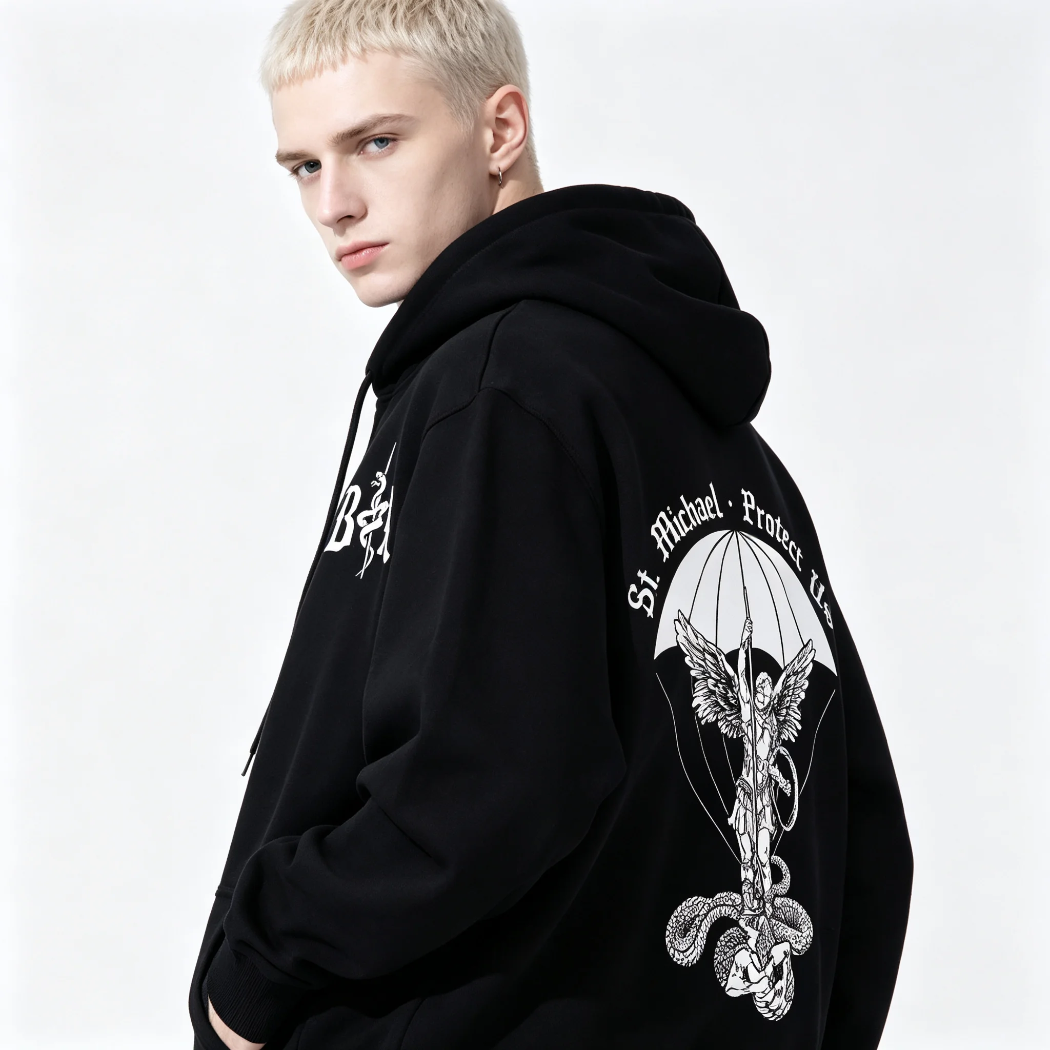 ST Michael Brothers in Arms Double Sided Print Hoodies Men's Women Clothing Fashion Sweatshirt Oversized Long Sleeve Pullovers