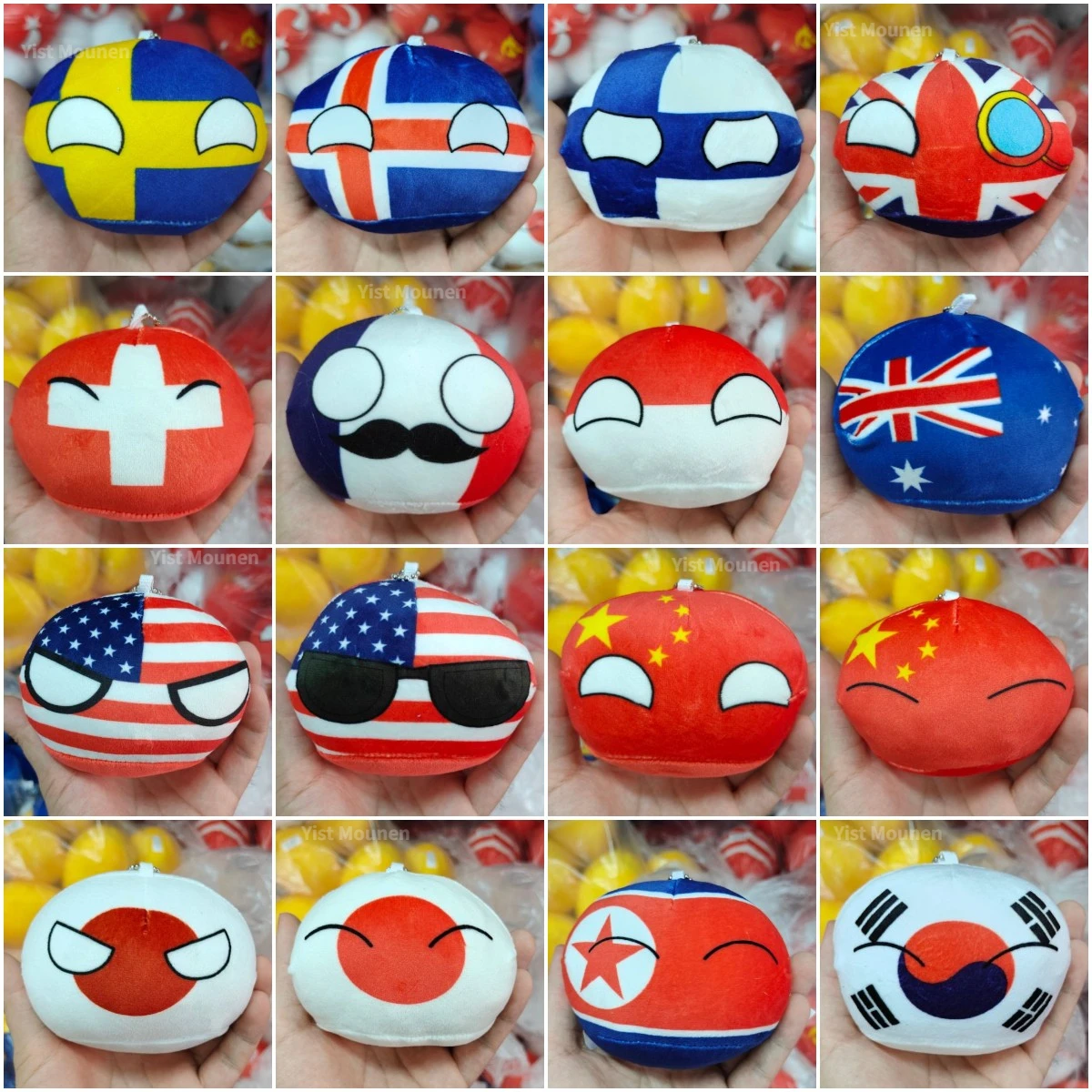 10cm Country Ball 70 styles Plush Toys Polandball Pendant Country Balls Countryball Stuffed Doll Toy Christmas Gift for Kids