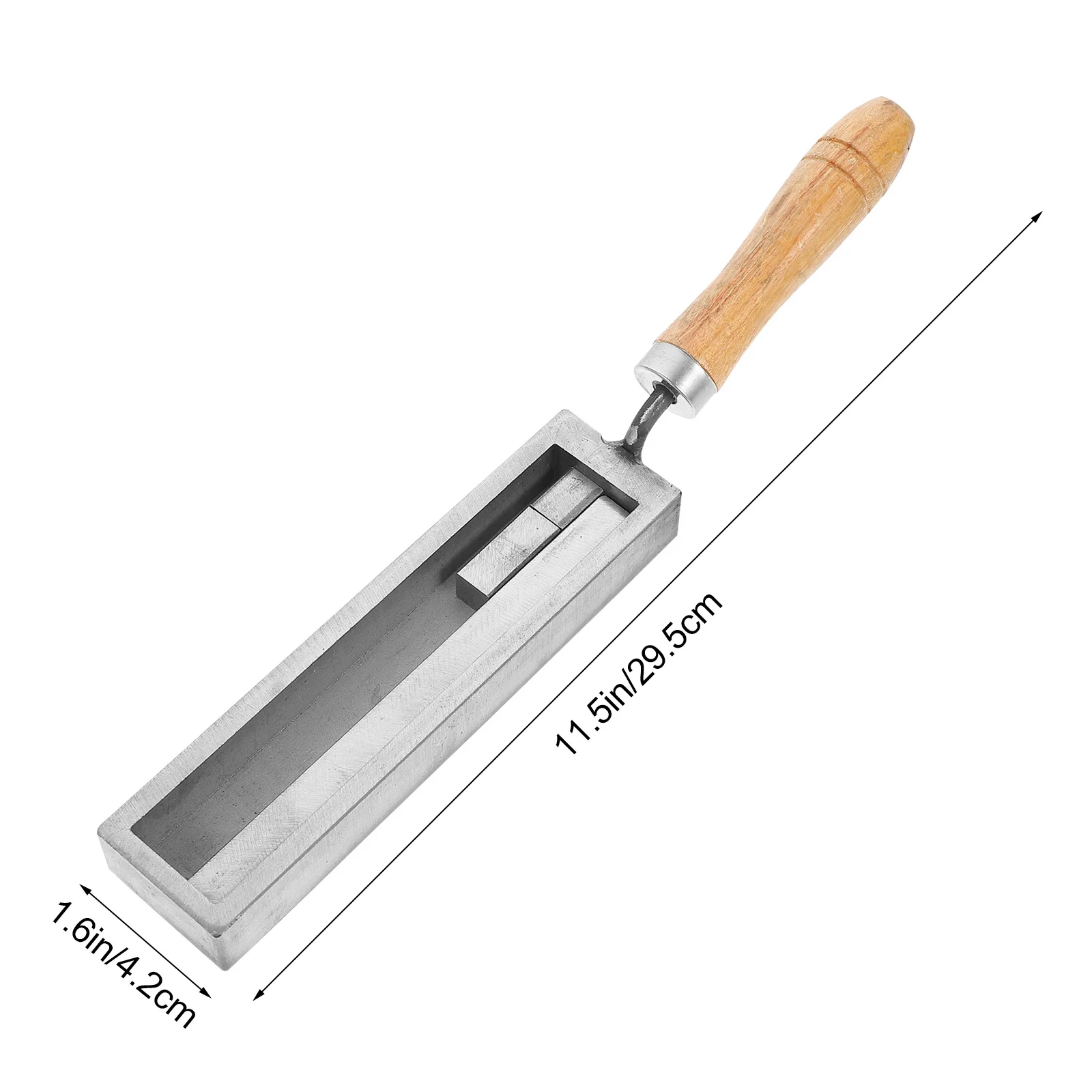 Refining Mold Metal Casting Slot Casting Ingot Mold with Wood Handle for Gold Silver Melting Mould