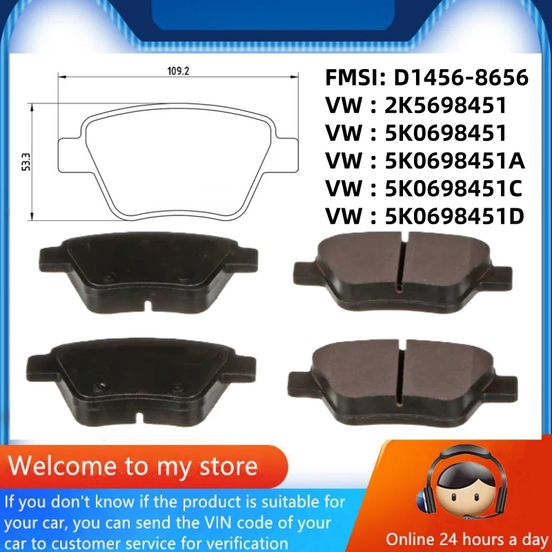 

Для VOLKSWAGEN Eos (1F7/1F8) Golf 6 GTI (5K1) (5K/AJ5) Beetle (5C) задние тормозные колодки/автозапчасти-03018