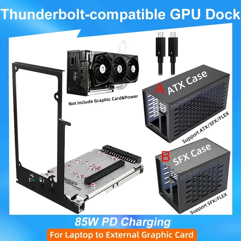 TH3P4G3 85W PD, kompatybilna z piorunami stacja dokująca GPU do notebooka na zewnętrzną kartę graficzną 40 gb/s do okien macbooków