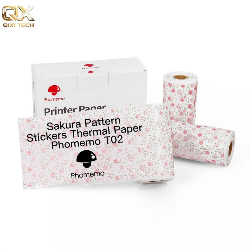 Phomemo 50 53mm T02/M02XSelf-adhesive printing paper, thermal paper Pattern stickers One box contains three rolls