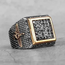 Stainless Steel Men Rings Religion Islam Luxury Punk Rock HipHop Rap for Biker Male Boyfriend Jewelry Creativity Gift Wholesale