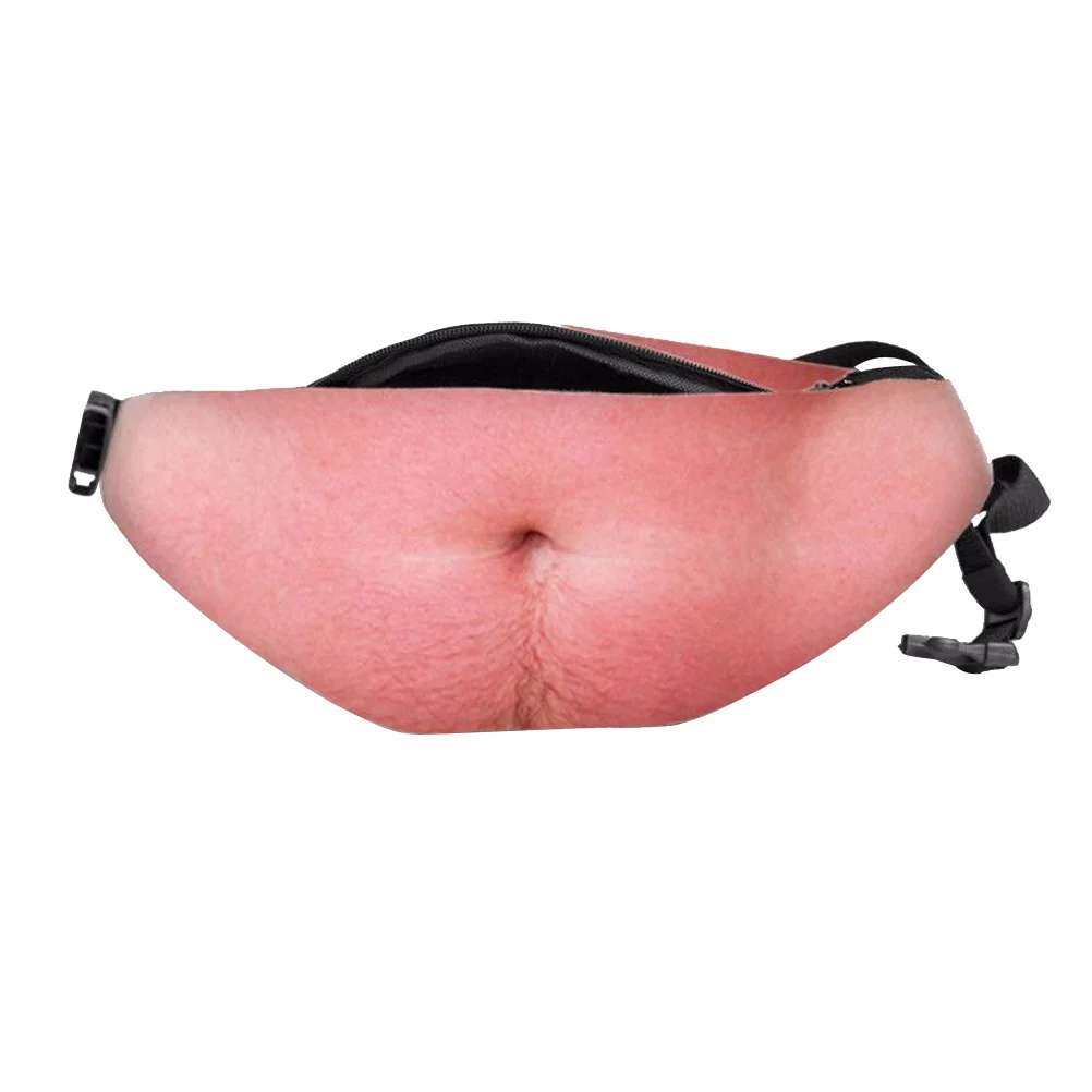 

Unisex Belly Waist Bag Fanny Pack Anti-Theft Secure Traveling Holder 3D Printed Funny Beer Belly Pattern PU Waterproof