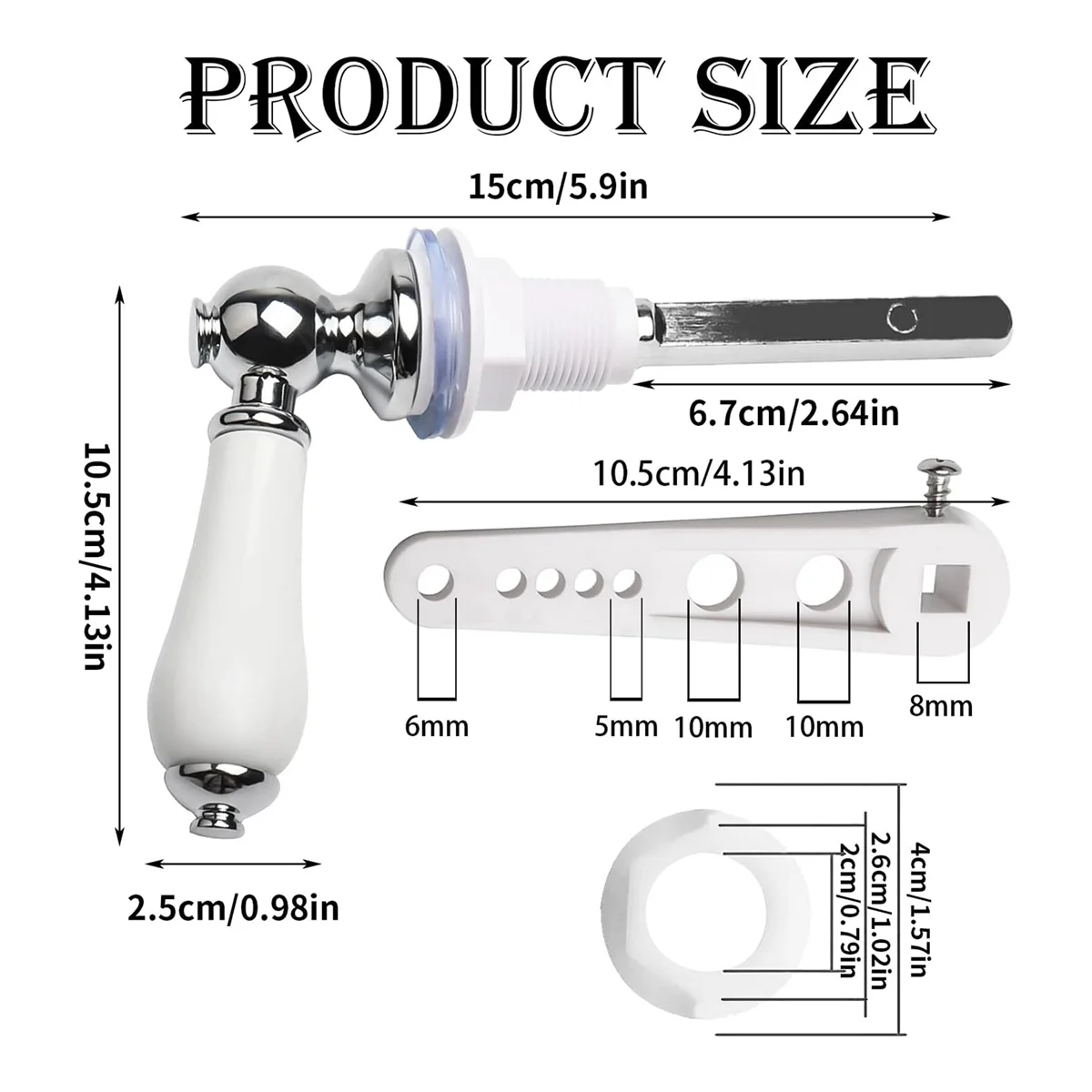 L33A_Ceramic Toilet Flush Handle, Toilet Handles Flush Lever Traditional Victorian Style Toilet Handle Replacement Kit