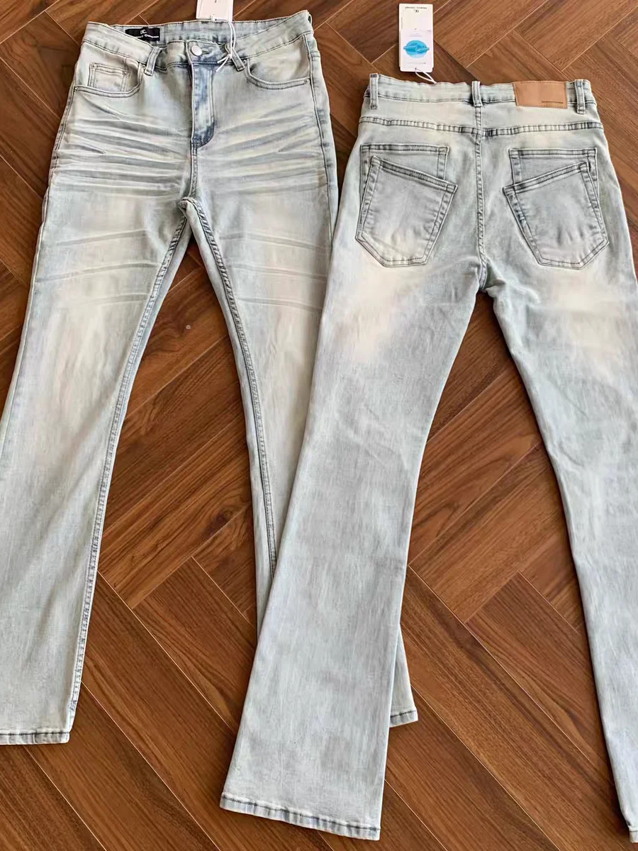 

Мужские джинсы Cleanfit American Vintage Slim Fit: выцветшие, с эффектом потертости, зауженные, длинные, со средней посадкой, на молнии, повседневные