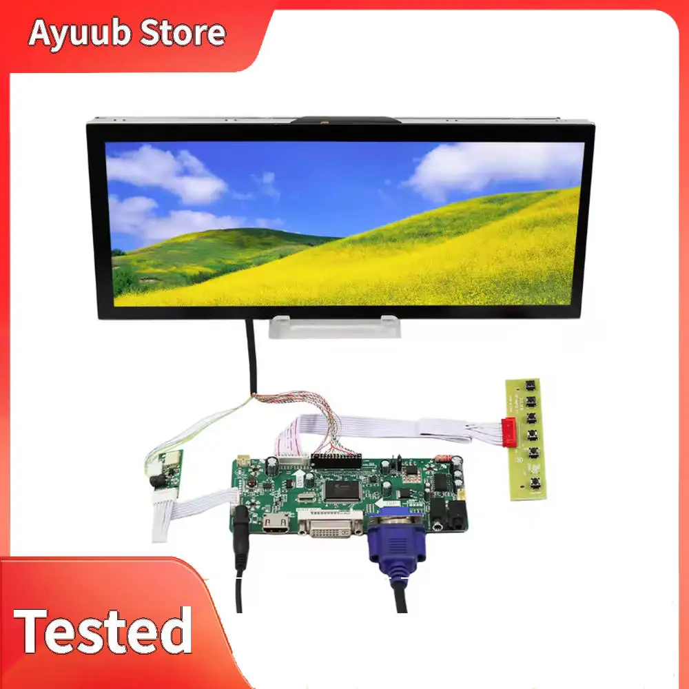 

12.3"HSD123KPW1-A30/HSD123KPW2-D10 1920X720 Strip Bar LCD Screen With HD-MI DVI VGA AUDIO LCD Board