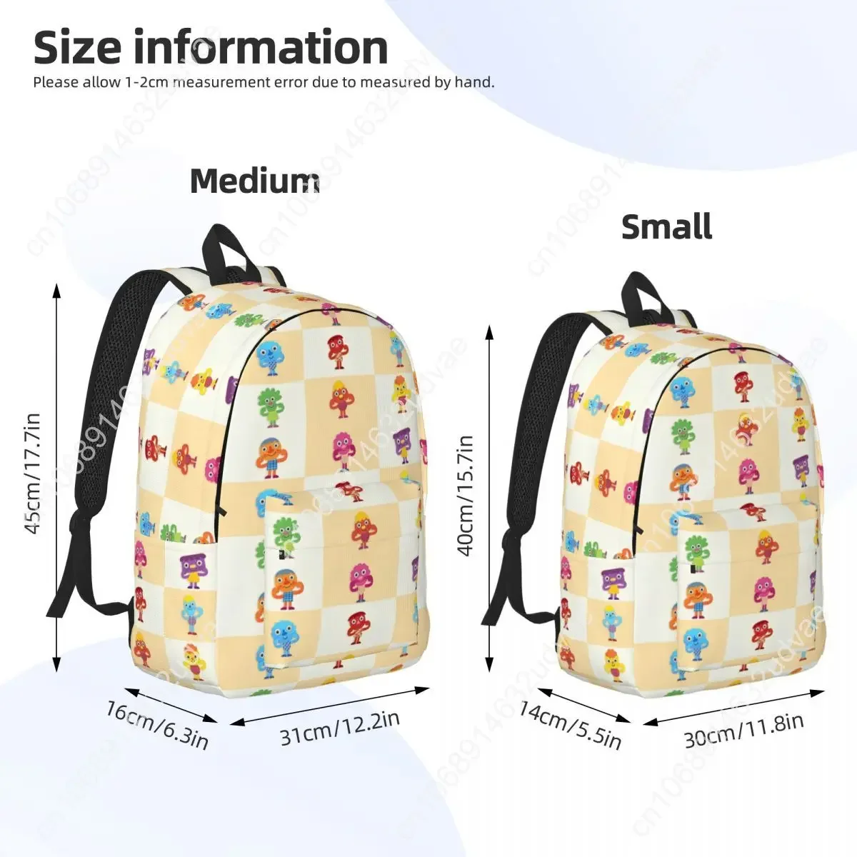 Noodle & Pals Micro Super Simple Backpack Student Work Daypack Nursery Rhymes Songs Laptop Computer Canvas Bags Lightweight
