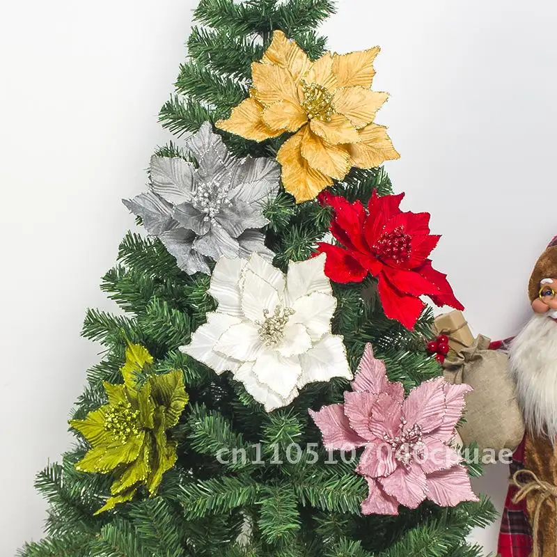 

Christmas decorations Christmas simulation flower bud leaves flower arrangement Christmas tree powder cuttings decoration