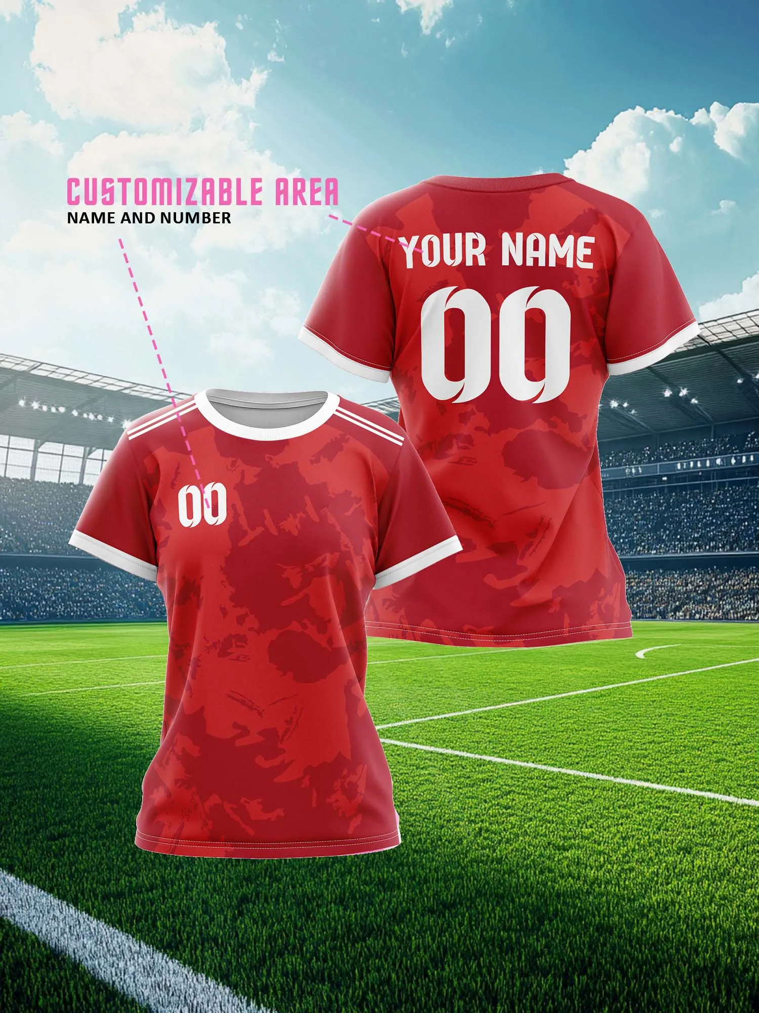 2026 Women's Custom Name and Number Sports V-Neck Jersey, Running Quick-Dry, Full Body Print, Heat Sublimation, Pink Fashion