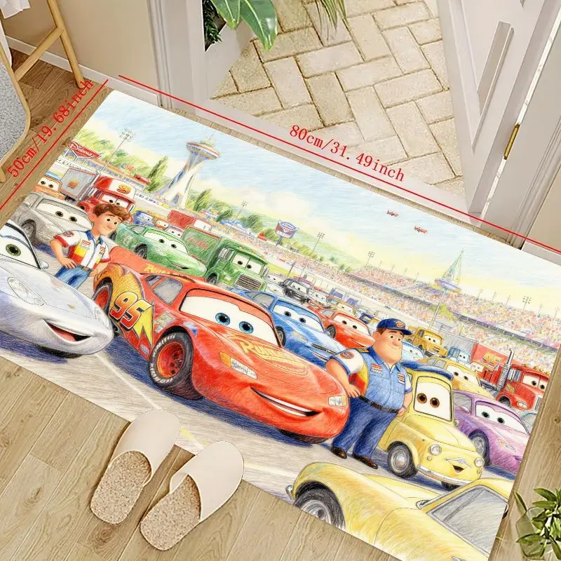 

1 шт. Disney Pixar Cars Lightning McQueen & Friends Race Track напольный коврик, детский коврик для спальни и игр для мальчиков и девочек, мультяшный автомобиль T