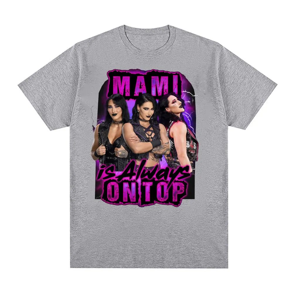Camiseta Grafica Rhea Ripley mami luchadora femenina ريترو camiseta de manga corta de moda #4