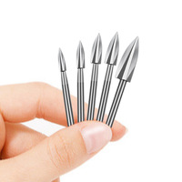 5Pcs Wood Carving Drill Bit HSS Engraving Drill Bit Set Solid Carbide Root Milling Grinder Burr Precise Woodworking Carve Tools