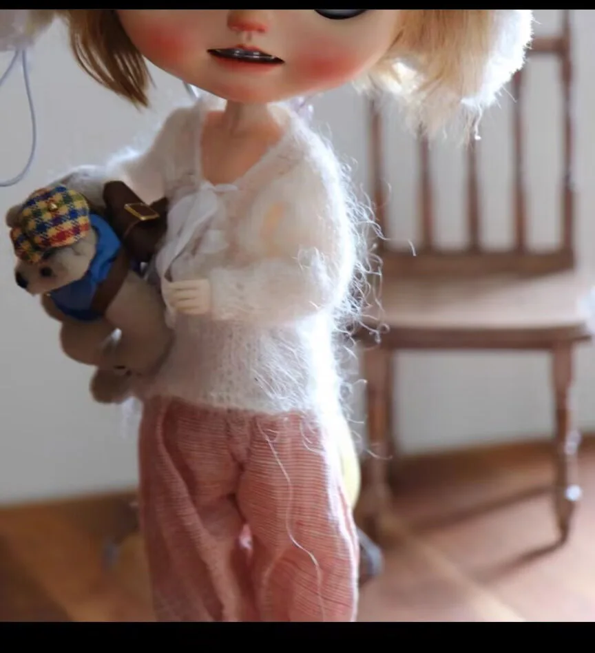 กางเกงสเวตเตอร์ blythe 2ชิ้นสไตล์ญี่ปุ่น2023 1/6อนิเมะ BJD ขนาด30ซม. (เหมาะสำหรับ pullip Ob24 Licca)