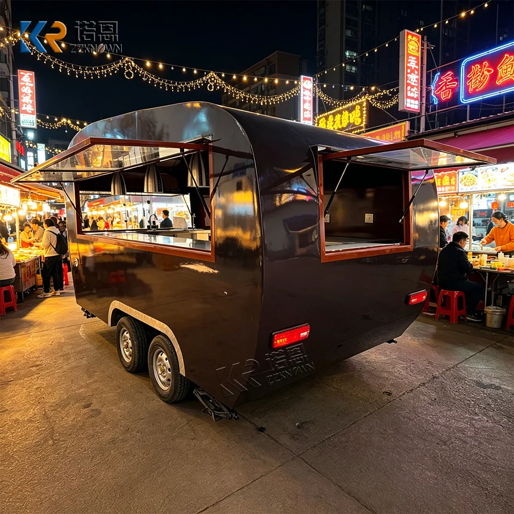 

CE Certified Outdoor Street Vending Snack Fast Food Trailer Mobile Kitchen Truck Fast Food Truck Trailer With Full Kitchen