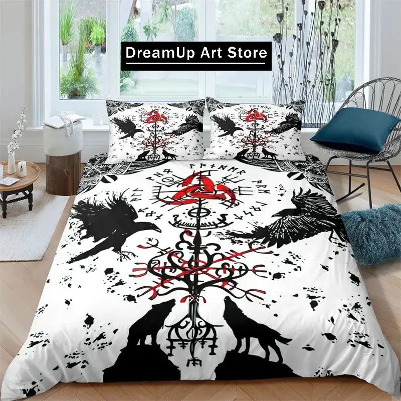 3D Print Fashion V-Viking Bedding Set Boys Girls Twin Queen Full Size Duvet Cover Pillowcase Bed Adult Bedroom