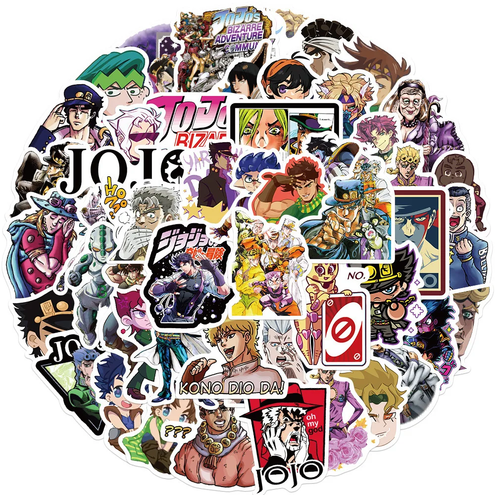 50pcs Anime JoJos Bizarre Adventure Stickers Cartoon Decals for DIY Guitar Suitcase Skateboard Laptop Phone Decals Stickers image 6