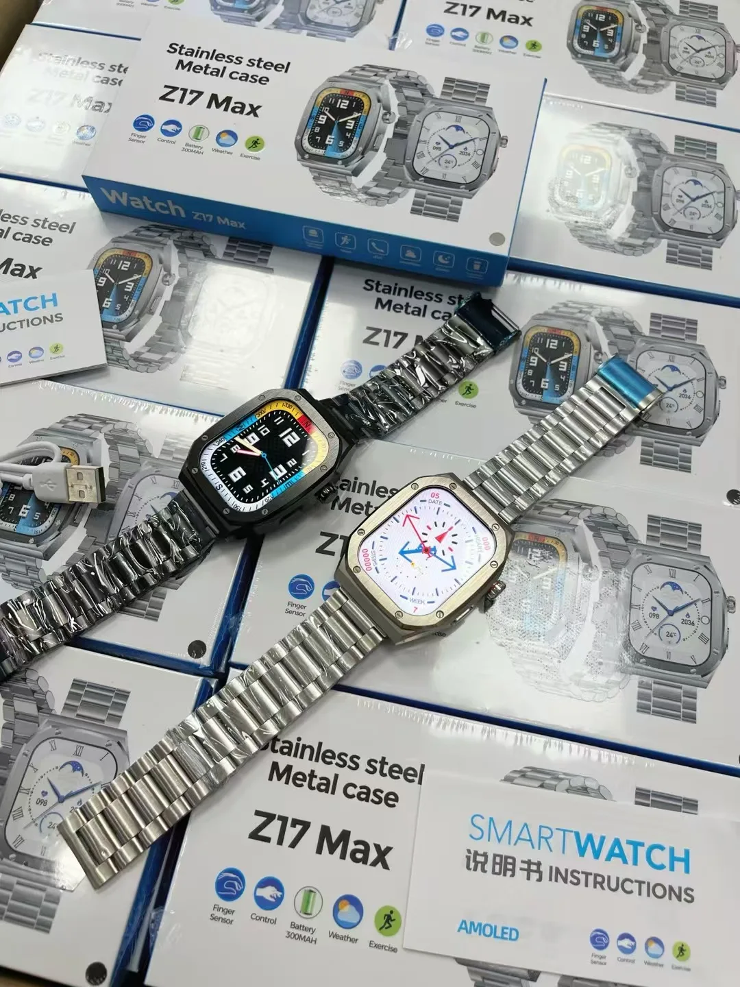 Z17 MAX スマートウォッチ男性女性 Bluetooth 通話心拍数血圧血中酸素睡眠モニタリングスポーツスマートブレスレット