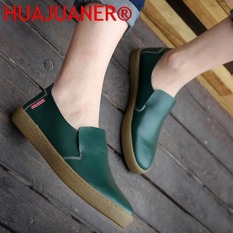 Mocasines de diseño minimalista para hombre, zapatos clásicos de cuero genuino suave, transpirables, sin cordones, hechos a mano