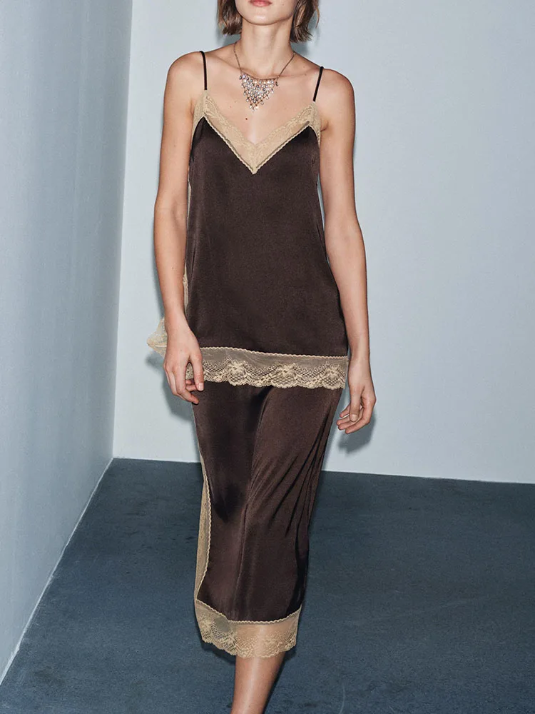 High-End Women's Faion Winter New Arrival Midi Skirt And Top Set Ele And Sli Perfect for Stage Performances Or Spec...