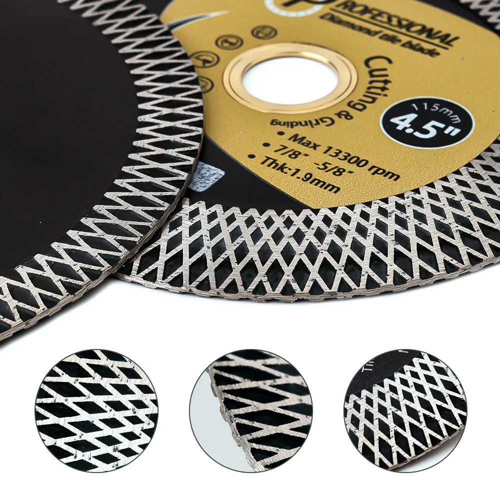 Dia 115-125mm Super Porcelain Tile Cutting Blade Diamond Turbo Saw Blade For Cutting and Grinding Granite Marble Ceramic Tile