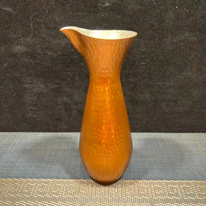 Handmade Hammered Copper Wine Decanter 250ml Thick Coating Portable Home Wine Pouring Vessel Drinkware