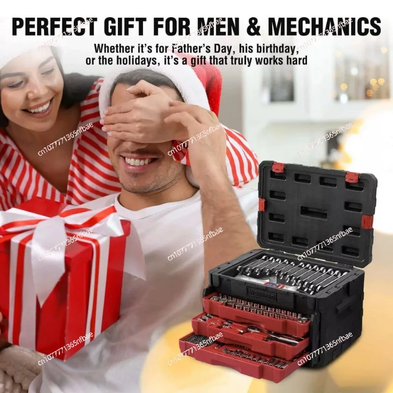 

450-Piece Mechanics Tool Set, Universal Professional Tool Kit with Heavy Duty Case Box