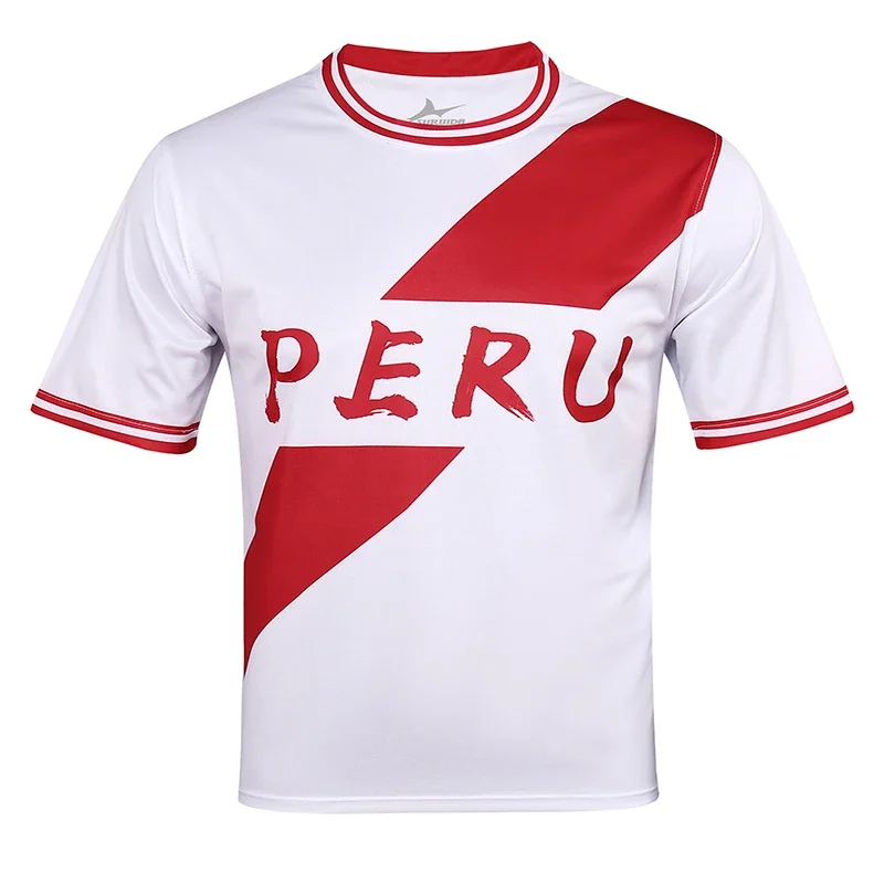 American Cup Hot Selling Peru Soccer Jerseys Quick Dry Football Tracksuit Uniform Training Shirt for Men Soccer Wear