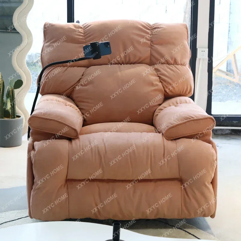 AAMultifunctional Lazy Space Capsule Electric Single Cloud Reclining Fabric Pink Rocking Chair