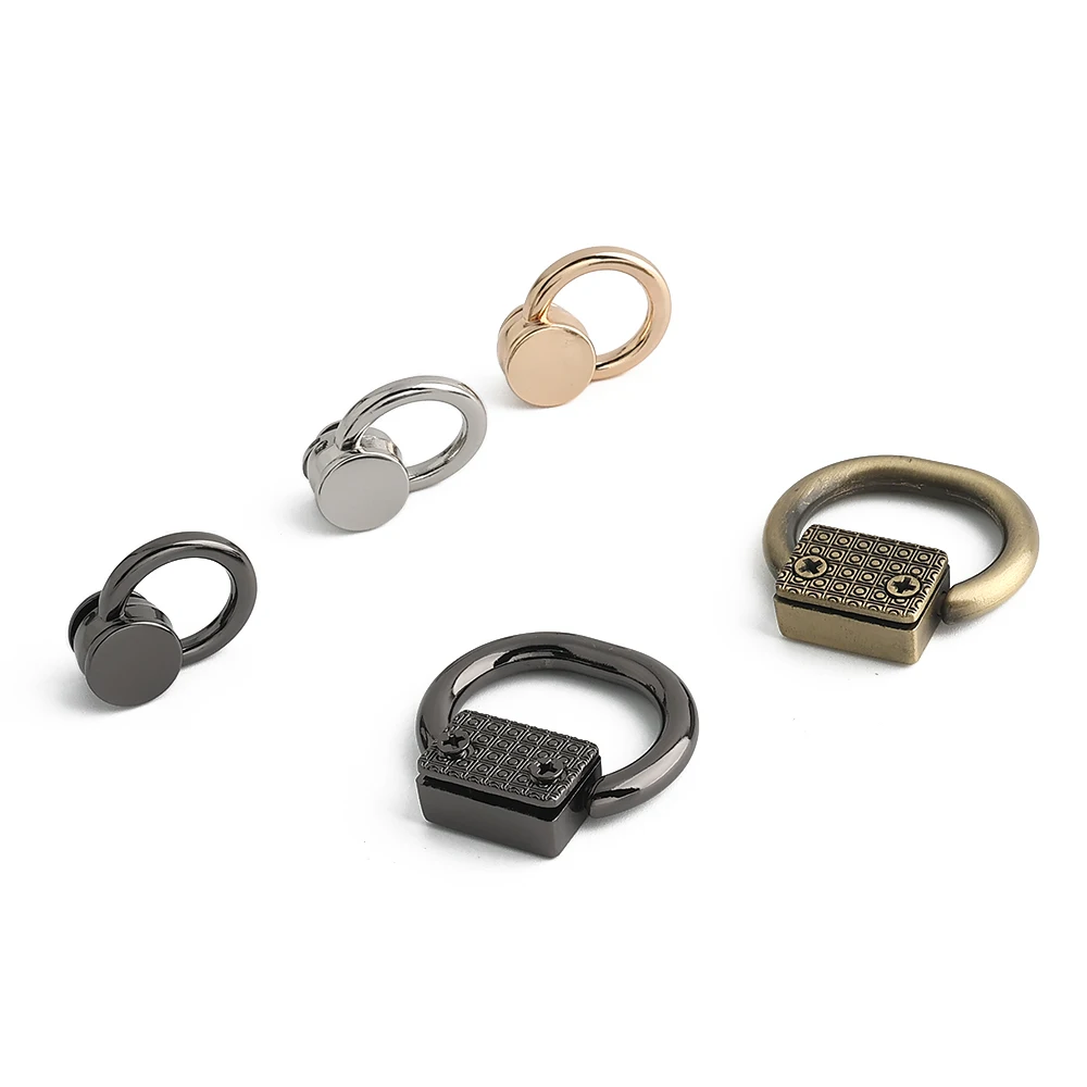 10/30/100PCS Metal Leaf Shape Bag Anchor D-ring For DIY Leather Shoulder Handbag Straps Hanger Hooks Connector Clips Accessories