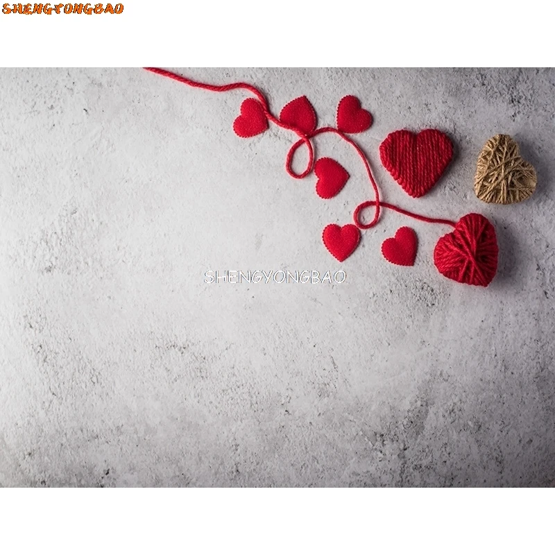 SHENGYONGBAO Valentine's Day Photography Backdrops Wooden Board Flower Party Backgrounds Birthday Decor Photo Backdrop QMH-02