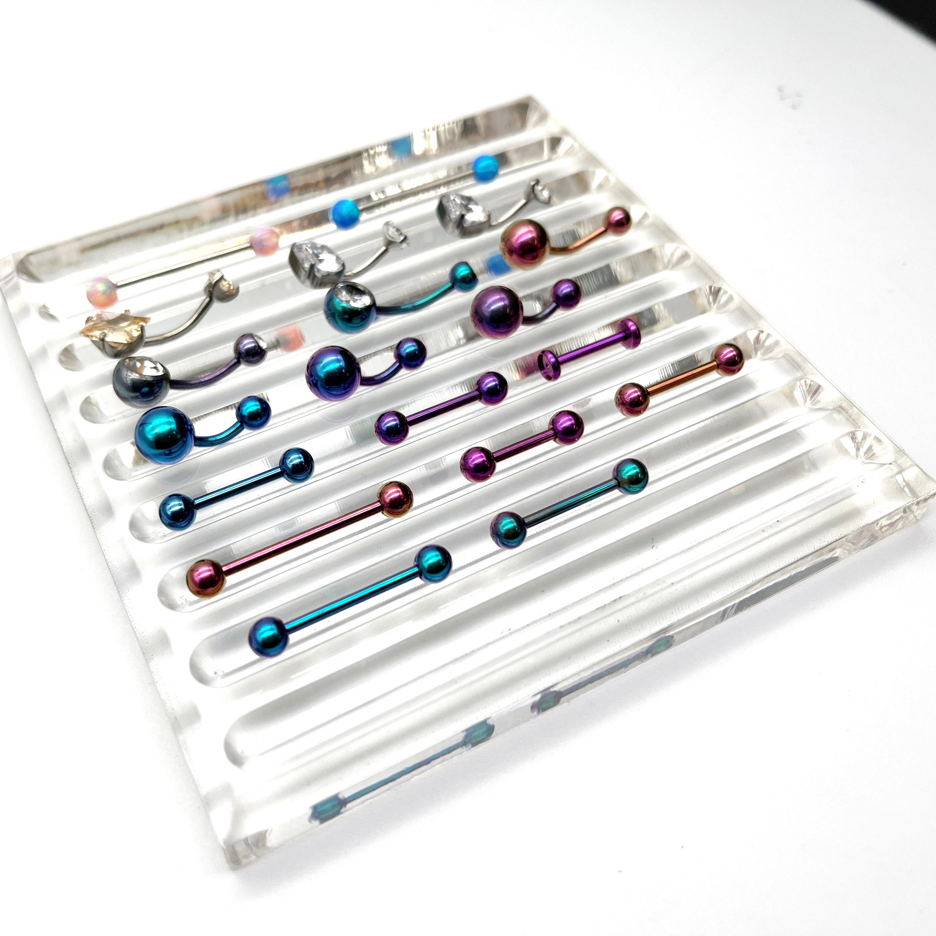 Acrylic Display Stand, Tongue Nail, Straight Rod, High Permeability Polishing Slot Display Stand