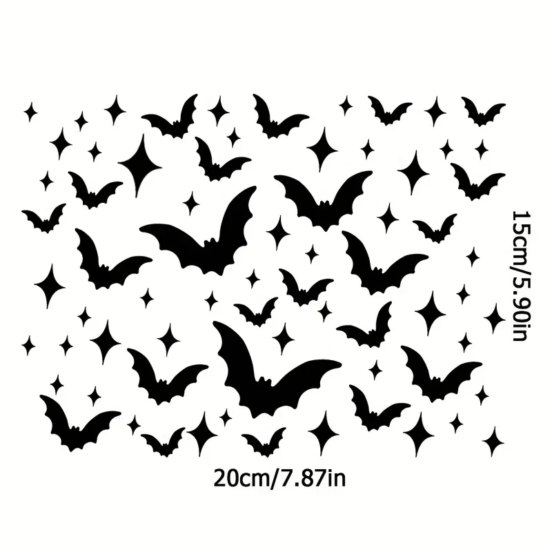 Bat Gas Cap Vinyl Decal, Star & Bat Horror Car Sticker for Gas Door, Window & Bumper