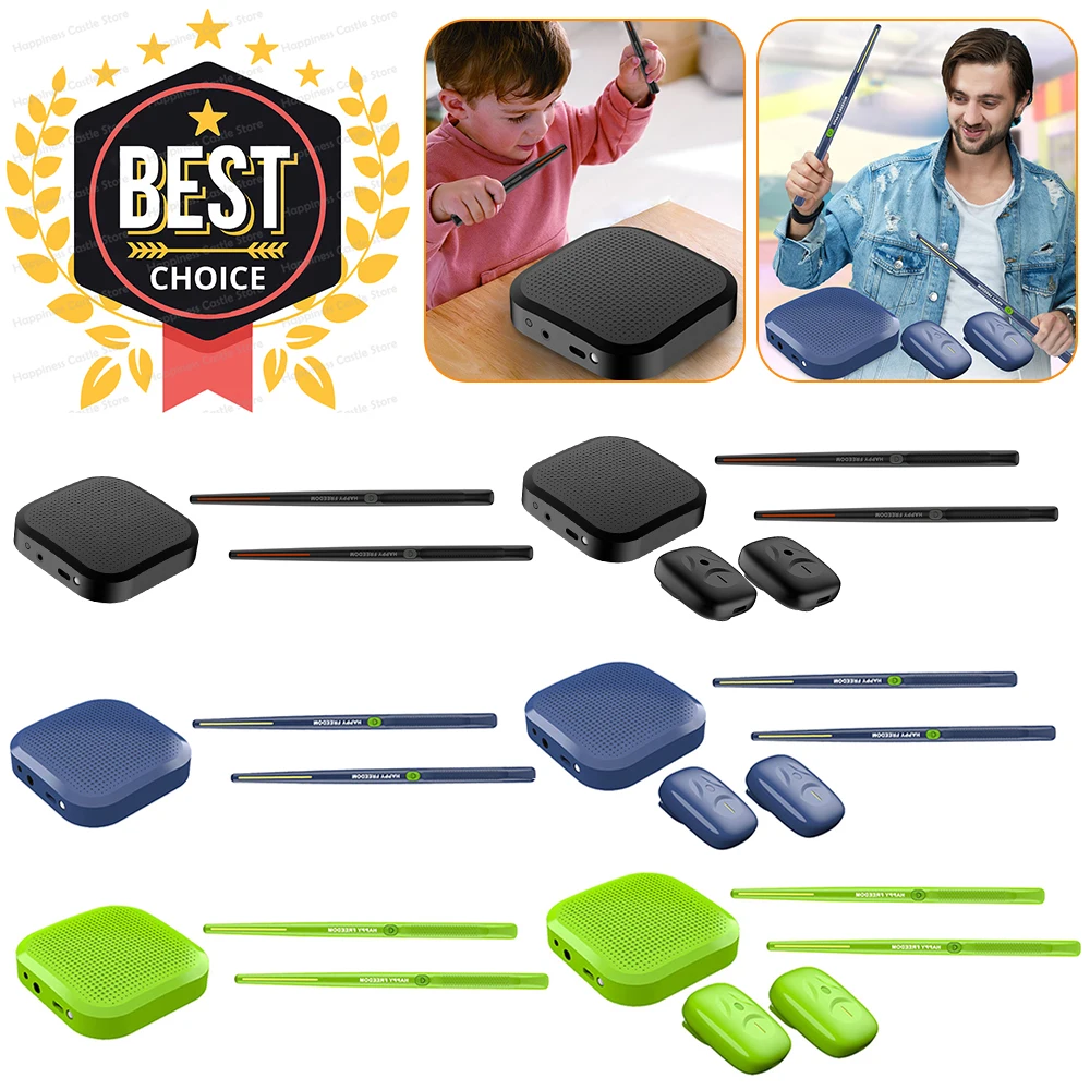 Virtual Air Drum Set Professional Electric Air Drumsticks Electronic Virtual Air Drum Drumsticks Pedals Gift for Adults Kids