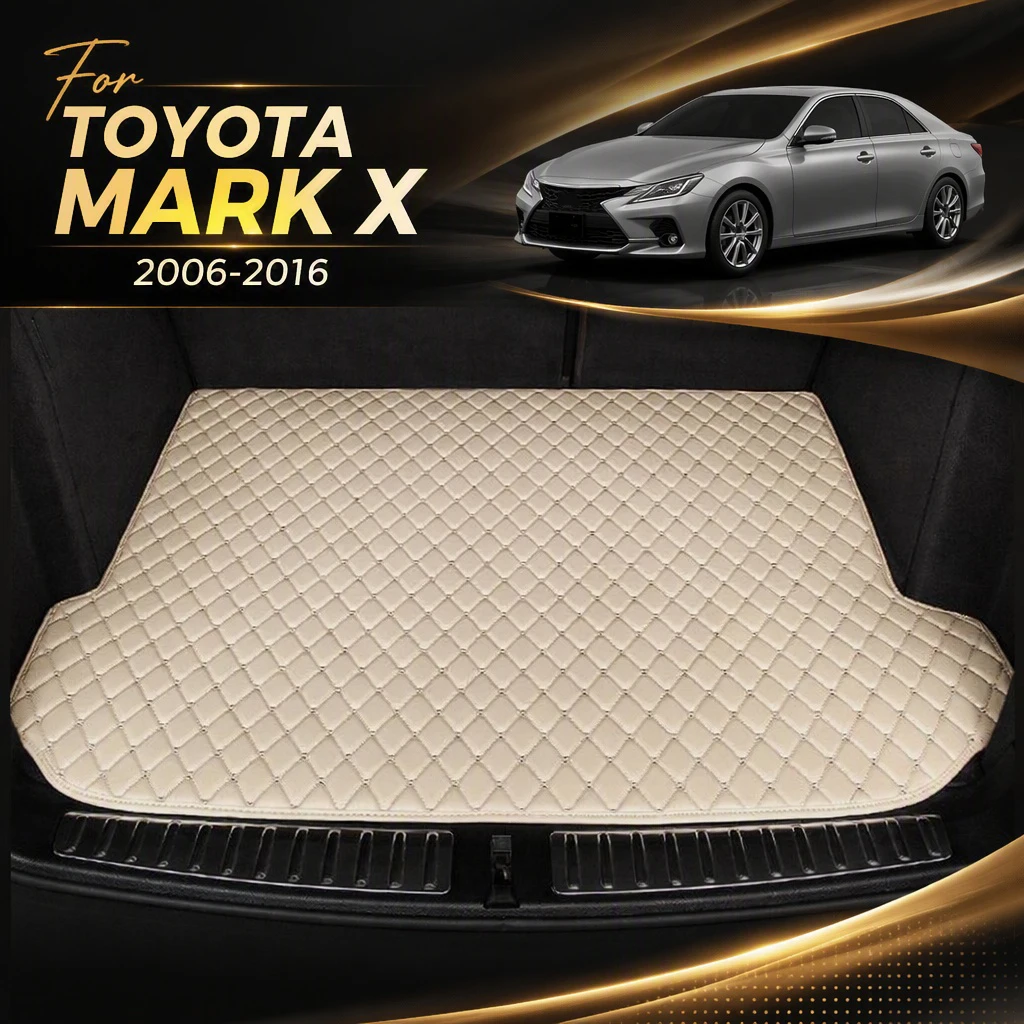 Leather Car Trunk Mat for Toyota Mark X 2006-2016 Trunk Cargo Liner Storage Carpet Car Interior Accessories Decor Styling