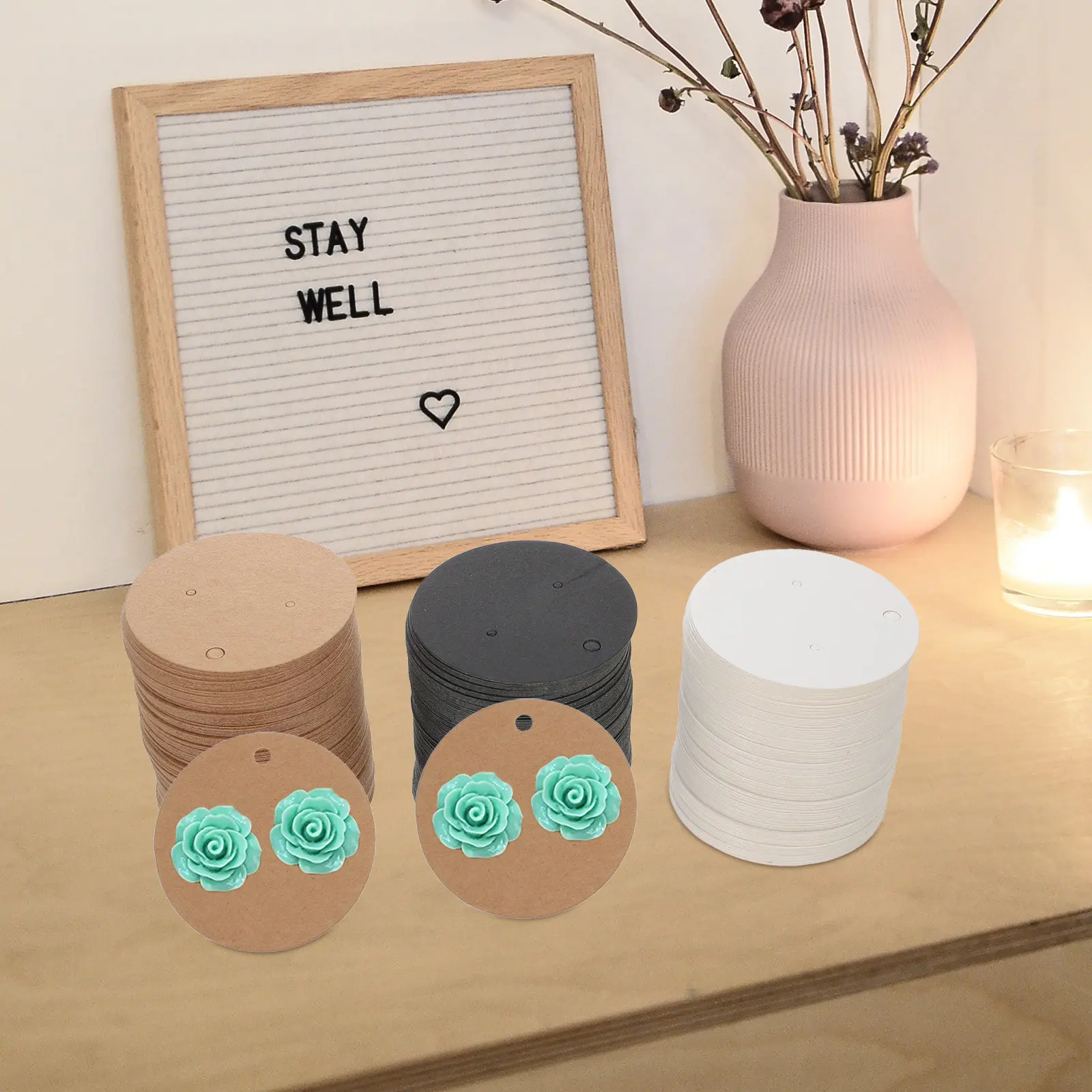 

300Pcs Earring Showing Cards Eco Friendly Paper Display Tags for Jewelry Store and Home Organization Earring Display Cards