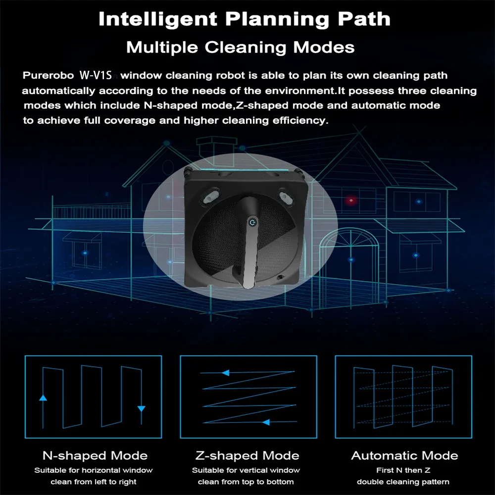 Purerobo Vibration W-V1S et Spray Fenêtre Robot Nettoyeur Échdébord