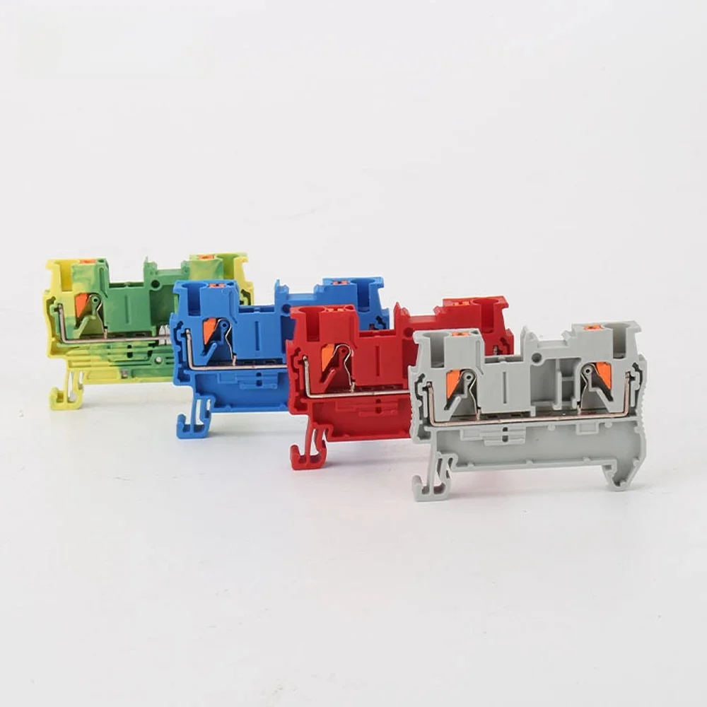Adea 100pcs Pt2.5 Push-in Termin Spring Plug Cable Screwless Electrical 2.5mm Ns35 Din Rail Terminal Block Pt 2.5