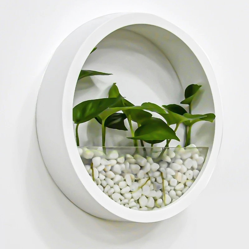 Luxury Vase Wall Hanging Flower Pot Art Creative Plants Box Elegant Aesthetic Flower Vases with Glass Siding Wall Decoration
