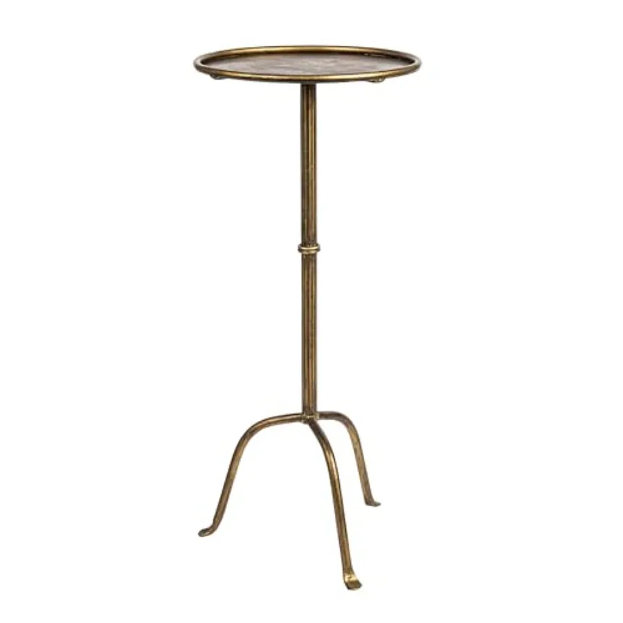 

Metal Martini Cocktail Table for living room, antique brass finish, elegant gold tone, lightweight and rust-resistant design