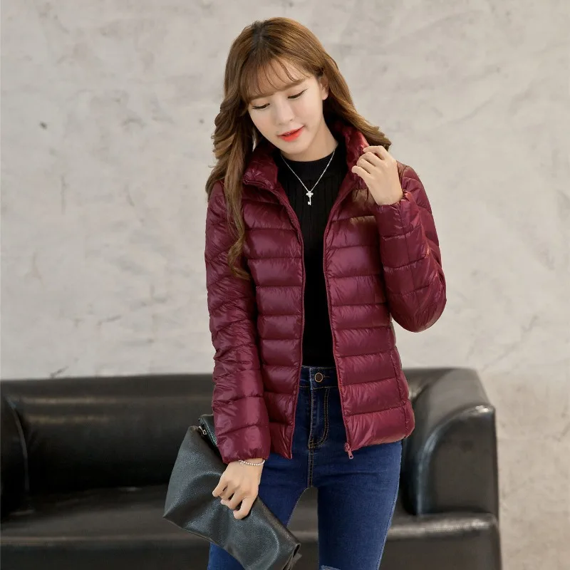 Plus Size Women Stand Collar Puffer Jackets 2024 New Arrivals Spring Autumn Female Ultra Lightweight Packable Down Coats