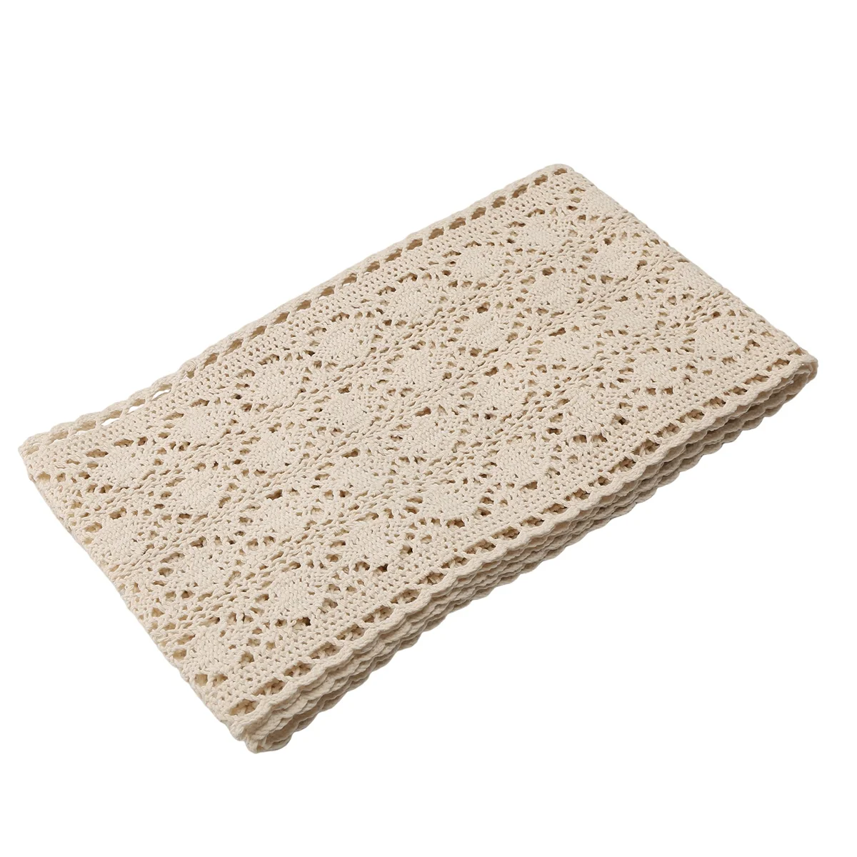 SLQZT Runner da tavolo in macramè per matrimonio in stile Boho beige crema (15 x 200 cm), runner da tavolo vintage all'uncinetto rustico, matrimonio